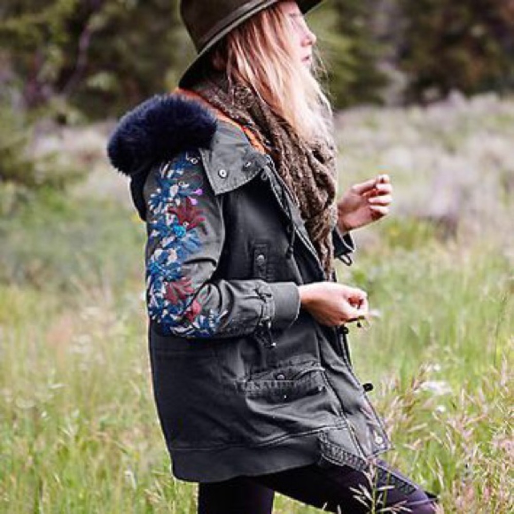 Free People Follow Me Close Embroidered Parka